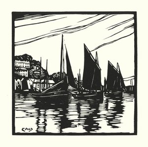 Fishing Boats and Barges: Cornish Drifters, Looe by Cyril A. Wilkinson