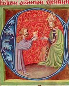 The Author Offering his Book to Charles IV of Bohemia, from Opus Ruralium Commodorum by Pietro de Crescenzi by Czech School