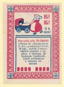 Woman pushing a pram by Czech School
