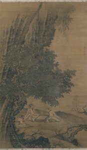 Landscape with Daoist Immortals Playing Weiqi by Dai Jin