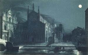 Nocturnal Scene of the Church of SS. Giovanni and Paolo, Venice, engraved by Brizeghel by Dalda (after)