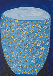 Blue Daisy Vase by Dale Hefer & Family