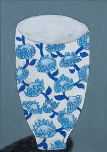 Blue Floral Vase by Dale Hefer & Family