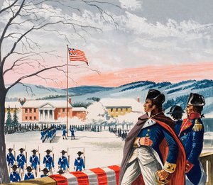 The American Forces Besieging Boston During the War of Independence Raised a New Flag on Prospect Hill