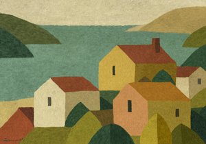 Tranquil Coastal Village by Dan Hobday