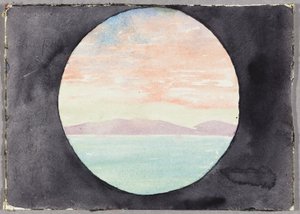 Bay of Tunis Through Porthole of Steamship Fürst Bismark, Tunisia, Travel Sketch, 1896 by Daniel Burnham