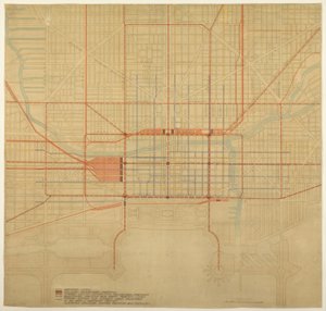 Plate 80 from The Plan of Chicago, 1909: Chicago. Diagram of City Center, Showing the Proposed by Daniel Burnham