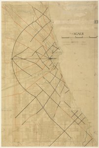 Plate 91 from The Plan of Chicago, Chicago, Proposed Diagonal Arteries, 1909 by Daniel Burnham