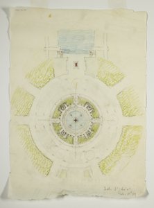 Potomac Round Point, Washington D.C., Circular Pool Plan Sketch, 1909 by Daniel Burnham
