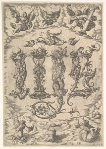 IHS Monogram Surrounded by Six Angels by Daniel Hopfer