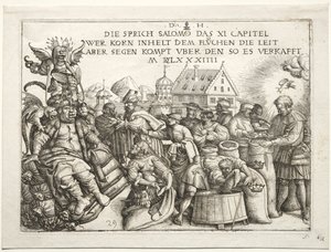 Illustration to Proverbs XI: The Hoarders of Grain by Daniel Hopfer