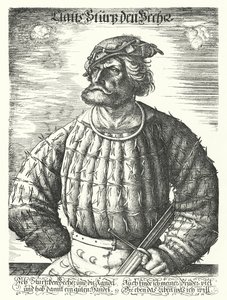Kunz von der Rosen, court jester of the Holy Roman Emperor Maximilian I by Daniel Hopfer