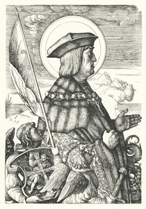 Maximilian I, Holy Roman Emperor, as St George by Daniel Hopfer