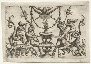Ornament with Siren and Triton by Daniel Hopfer