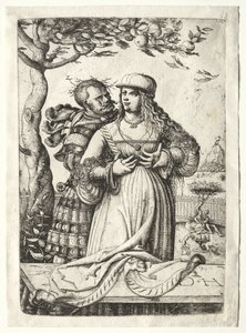 Soldier Embracing a Woman