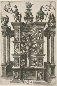 The Crucified Christ in a Decorated Niche by Daniel Hopfer