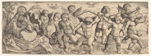 Virgin and Child with Angels Dancing in a Landscape by Daniel Hopfer