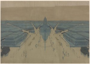 View of the Proposed Civic Center Plaza and Buildings, The 1909 Plan of Chicago by Daniel Hudson Burnham