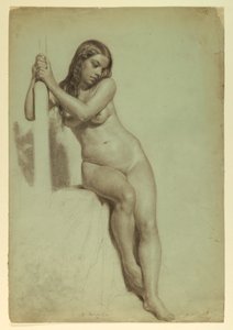 Female Nude Perched on a Stool, 1858 by Daniel Huntington