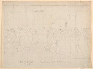 Drawing, General Plan for Martha Washington Reception, 1860 by Daniel Huntington