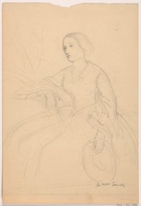 Mrs. Sheppard Gandy Seated; Verso: Mrs. Sheppard Gandy Seated, 1859 by Daniel Huntington
