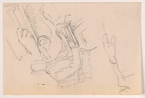 Robert L. Stuart, Seated, First Portrait, for the Presbyterian Hospital; Separate Arm Studies, 1881 by Daniel Huntington