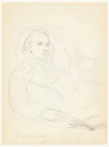 Sketches for "Lesson of Charity" and Portrait of Peter Richards, Jr., 1849 by Daniel Huntington