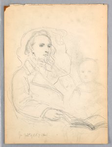 Sketches for "Lesson of Charity" and Portrait of Peter Richards, Jr., 1849 by Daniel Huntington