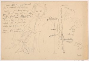 The Child Hugh Baxter Standing, Hand and Lip Studies, 1865 by Daniel Huntington