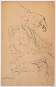 William H. Macy Seated, Separated Left Arm Study, 1884 by Daniel Huntington