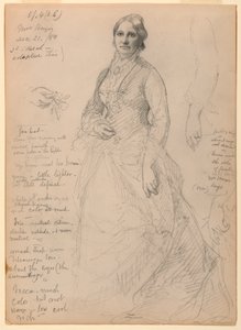 Mrs. Rutherford B. Hayes Standing, Studies of Arm and Hands by Daniel Huntington