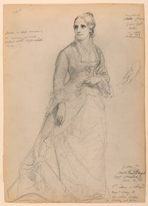 Mrs. Rutherford B. Hayes Standing, with Separate Left Hand Study by Daniel Huntington