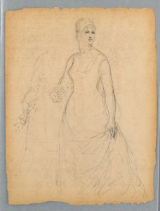 Sketch for Portrait of a Standing Woman by Daniel Huntington