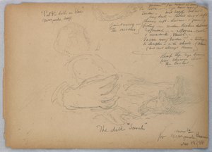Sketches for Portrait of Marguerite Burrows, November 18, 1884 by Daniel Huntington
