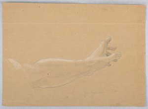 Study of Hand for Angel Appearing to St. Peter in Early Christian Martyrs by Daniel Huntington