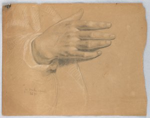 Study of Hand for "Martha Reproved" by Daniel Huntington