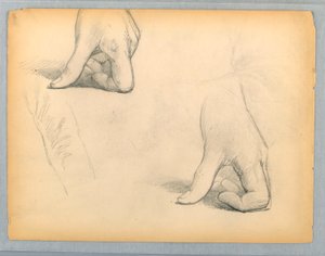 Two Sketches of a Left Hand by Daniel Huntington