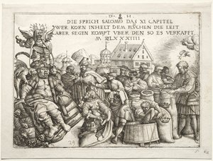 Illustration to Proverbs XI (The Hoarders of Grain) by Daniel I Hopfer