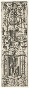 Ornamental fillet with the crucifixion and the virgin and child