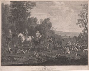 A Hunting Piece in the Hunting Hall at Houghton by Daniel Lerpinière
