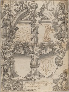 Design for a Marriage Window with the Seasons Spring and Summer by Daniel Lindtmayer