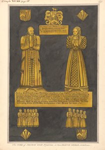 Brass Plate for Dr. James Goode and his Wife Joan, Daughter of Edward Clinton, West Drayton Church by Daniel Lysons