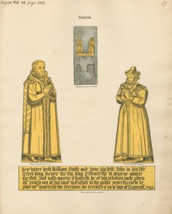 Brass Plate for William and Jane Smith from Enfield Church by Daniel Lysons