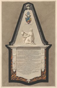 Memorial to Fysh Deburgh from Drayton Church by Daniel Lysons