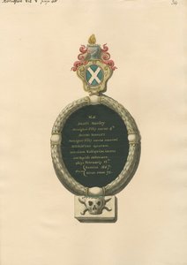 Memorial to Jacob Hawley from Brentforth Church by Daniel Lysons