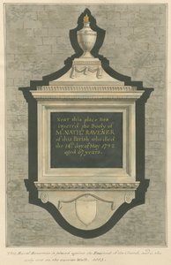 Memorial to Mr. Nathaniel Ravener from Greenford Church
