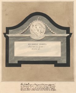 Memorial to a Poet, Richard Tickell from Hampton Church by Daniel Lysons