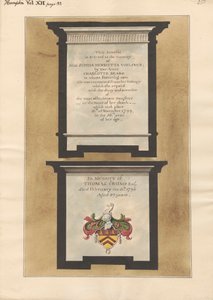 Memorials to Miss Sophia Henrietta Voelcker and Thomas Crump from Hampton Church