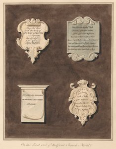 Memorials to Mrs. Mary Staunton, John Silvester, Mrs. Frances Whiterly and Mrs. Rebecca Lone from Bedfont Church