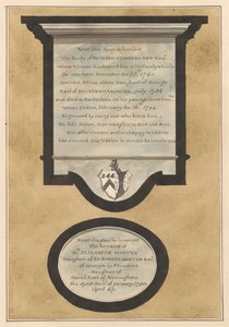Memorials to Richard Cumberland and Mrs. Elizabeth Mosteyn from Hampton Church